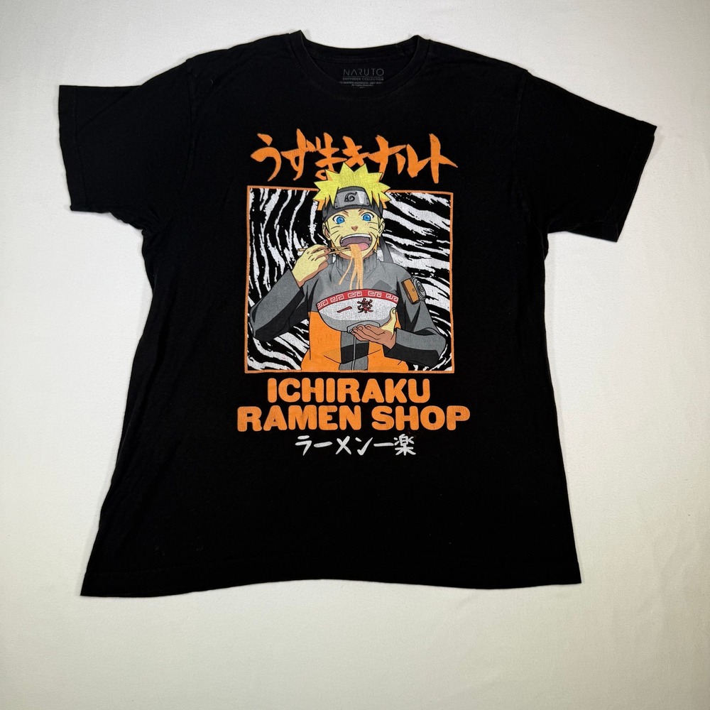 Naruto Shippuden Ichiraku Ramen Shop‎ Anime T-Shirt VIZ Media Black Mens L
